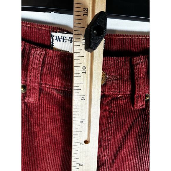 NWT Free People Women's Corduroy Pants Red Straight 25 Risk Taker High Rise - Picture 6 of 10